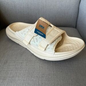 Hoka One One Ora Luxe Recovery Slide Shortbread/Eggnog Mens 13 / Women's 15 NWT